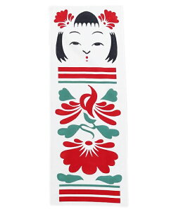 注染手ぬぐい こけしの手拭い 日本製 伝統技法 注染 東北のこけしをイメージした柄 インパクトのあるこけし柄 てぬぐい 贈り物にも 手拭い プチギフト 和雑貨