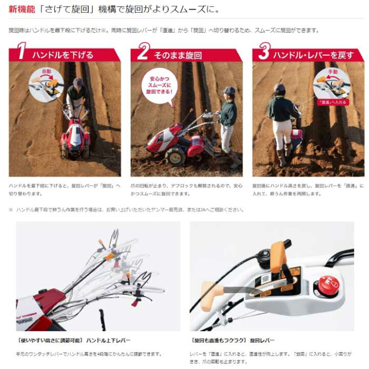 楽天市場】ヤンマー ミニ耕うん機 標準仕様(セル) YK651MR,E 【ミニ 