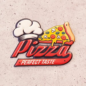 【アンティーク エンボスプレート】★Perfect PIZZA★壁掛け 看板 アンティーク アメリカンサインプレート ピザ インテリア