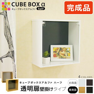 【完成品】壁に飾るお気に入り アクリル透明扉付き 壁掛けシェルフ 棚無しタイプ コレクションケース 壁掛け フィギュア ミニカー トミカ ディスプレイ 壁付け 薄型 キューブボックスα