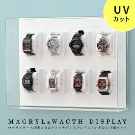壁掛け ウォッチディスプレイケース 8個タイプ MAGURYL 【送料無料】 UVカット アクリル 腕時計 コレクションケース ディスプレイ 収納 コレクションラック 飾る 収納 ケース クッション