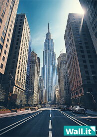 【Wall.it A4 フィギュアディスプレイケース専用背面デザインシート 縦向】 摩天楼 ストリート 高層ビル ニューヨーク マンハッタン アメリカ 都心 風景 背景