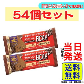 【54個】 ブルボン プロテインバー BCAA+ チョコレートクッキー 40g×54個【 送料無料 】【 当日発送 】プロテインバー チョコレートクッキー チョコレート チョコ BCAA+ 軽食 間食 健康 おやつ 小腹