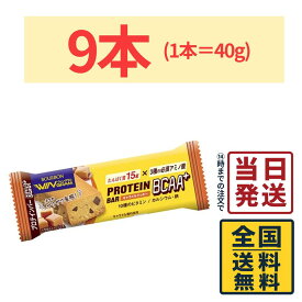 ブルボン プロテインバーBCAA+ キャラメルクッキー 40g × 9本【 送料無料 】【 ポスト投函 】【 当日発送 】プロテインバー キャラメル BCAA+ 軽食 間食 健康 おやつ 小腹