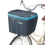 2段式 前カゴカバー（両開き）KW-540BD ブラックドット [自転車 カゴ かご 防犯 カバー b-g]※代金引換不…