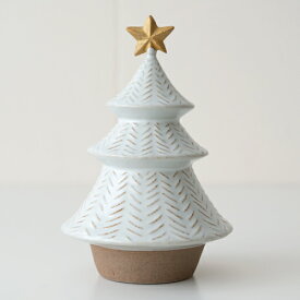 sen 星付きツリーのオブジェ【陶器 置物 クリスマスツリー 飾りつけ インテリア用品 京千 作家 オブジェ 陶器 おしゃれ オシャレ ギフト プレゼント】