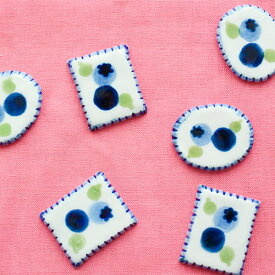 内村七生 うちむらなお ブルーベリー 箸置き【カトラリー うつわ 和食器 洋食器 作家 色絵 絵付 九谷焼 九谷青窯】