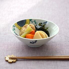 新作 九谷青窯 高原真由美 色絵舞い花 楕円鉢