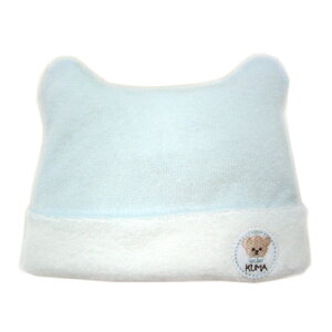 ◇日本製◇ 新生児ベビー帽子やわらかパイル(刺繍くまちゃん) 綿100% 春 夏 秋 冬 オールシーズン キャップ 耳 付き 36cm〜39cm 赤ちゃん 帽子 ベビー 服 クマさんの くま耳 ベ