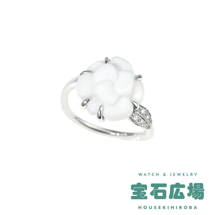 楽天市場】シャネル CHANEL カメリア ホワイトアゲート・ダイヤ リング 