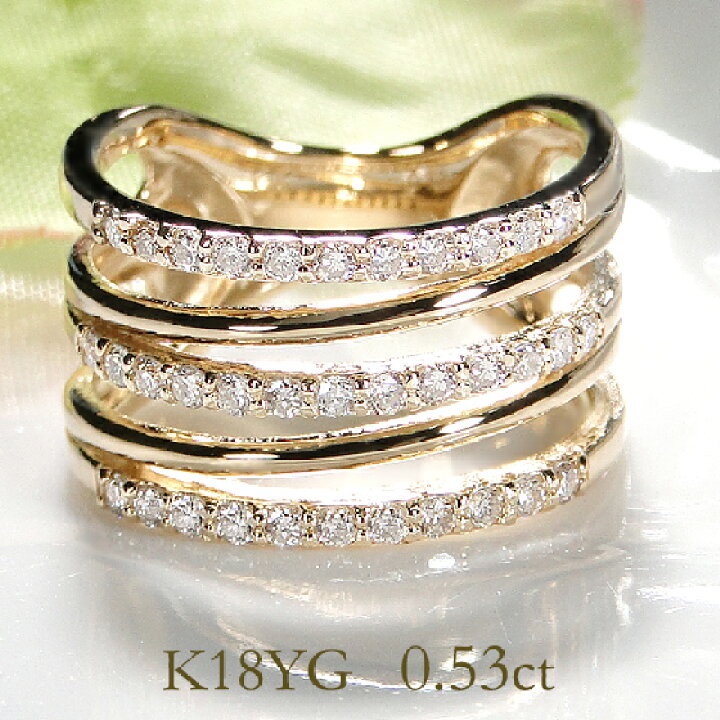楽天市場】Pt950/K18YG/PG/WG【0.53ct】【SIクラス】重ねづけ風 天然  