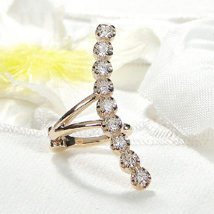 楽天市場】K10YG/PG/WG【0.23ct】無色透明 天然ダイヤモンド イヤカフ 
