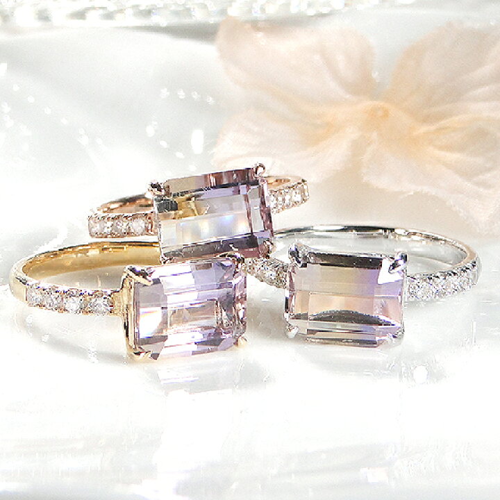 楽天市場】K18YG/WG/PG アメトリン【0.20ct】無色透明 天然 