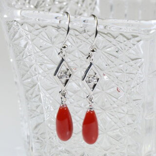 【Jime&Della】K18WG赤珊瑚ピアス