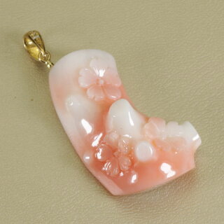 桃珊瑚桜の花ペンダント