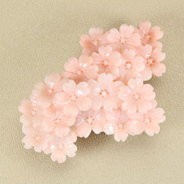 楽天市場】桃珊瑚 本ボケ ペンダント ブローチ 桜 花 K18 無染色 