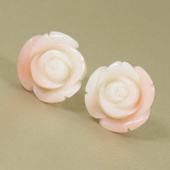 楽天市場】桃珊瑚 スカッチ ピアス 薔薇 花 K18YG 無染色 JUNSUI 3月 