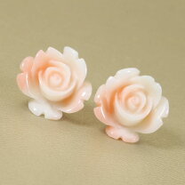 楽天市場】珊瑚 薔薇 ピアスの通販