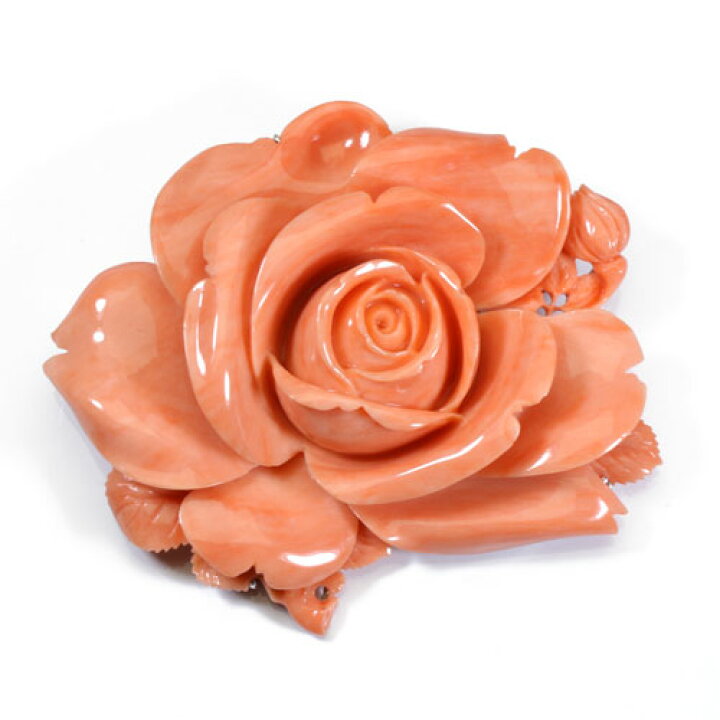 楽天市場】桃珊瑚 ブローチ 帯留め 薔薇 花 無染色 SANSUI 3月誕生石 