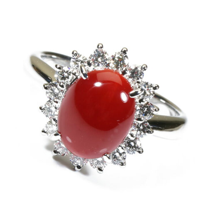 楽天市場】【マラソン5％OFFクーポン】 血赤珊瑚 リング 指輪 Pt900  
