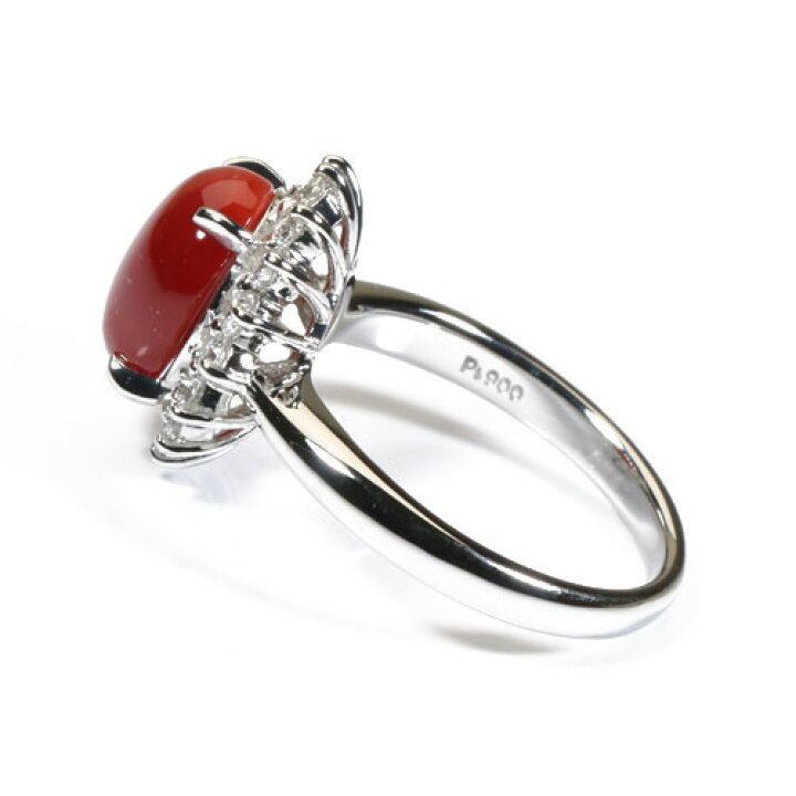 楽天市場】【マラソン 8%OFFクーポン】血赤珊瑚 リング 指輪 Pt900  