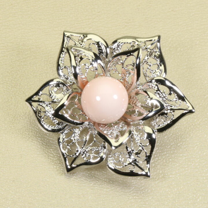 楽天市場】【マラソン10％OFFクーポン】 ミッド珊瑚 ピンク ブローチ  