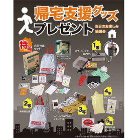 【帰宅支援グッズプレゼント50人用】【※代引き不可※】抽選会 イベント 防災 地震 水害 豪雨 避難 家庭 職場 学校 施設 病院 携帯 非常 持出 救助 災害 防止 きっかけ 見直し 集客 来場 来店 記念 粗品 くじ 備え 備品 注意喚起 帰宅困難 支援 助け