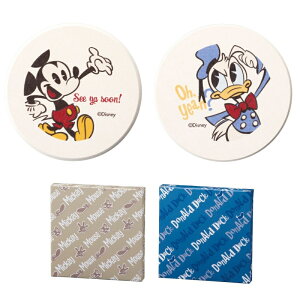 【ミッキー&ドナルド 珪藻土コースター】人気キャラクター 水滴吸収 水滴防止 珪藻土 食卓 キッチン雑貨 来客 施設 店舗 美容院 ハウジング 便利 化粧箱入り 景品 粗品 販促品 来店来場 プ