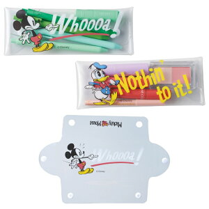 【ミッキー&ドナルド クリアマルチケース】人気キャラクター クリアケース 文具収納 ペンケース コスメ 化粧ポーチ 小物収納 フルオープン お手入れ簡単 ソフトケース 外出 旅行 プチギ