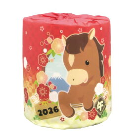 【50個セット販売/送料無料】【干支（午）1R】2026年 令和8年 謹賀新年 お年賀 干支グッズ 干支デザイン 干支パッケージ トイレットペーパー ノベルティ 午年 うま年 年末年始 お正月アイテム 謹賀新年 福袋 新春 迎春 御挨拶 粗品 イベント 抽選会 景品 プチギフト