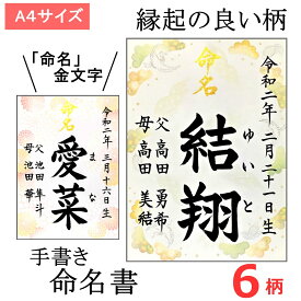 命名書 命名紙 代筆 手書き 【感動と心伝わる命名書】 赤ちゃん プロの代筆 毛筆 命名用紙 おしゃれ 男の子 女の子 オーダー シンプル 出産祝い 金字 名入れ a4 新生児 プレゼント お祝い ギフト 記念品 おすすめ かわいい