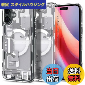�y���������zSpigen iPhone 16 Plus �P�[�X �N���A MagSafe�Ή� �ϏՌ� �X�g���b�v�z�[�� ���ϖh�~ �o���p�[ �ČRMIL�K�i �E���g���E�n�C�u���b�h�E�}�O�t�B�b�g ACS08079 (�[���E�����E�z���C�g)