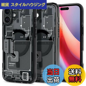 �y���������zSpigen iPhone 16 Plus �P�[�X �N���A MagSafe�Ή� �ϏՌ� �X�g���b�v�z�[�� ���ϖh�~ �o���p�[ �ČRMIL�K�i �E���g���E�n�C�u���b�h�E�}�O�t�B�b�g ACS08078 (�[���E����)