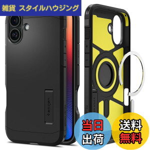 �y���������zSpigen iPhone 16 Plus �P�[�X MagSafe�Ή� �ϏՌ� �}�b�g 2�d�\�� �ČRMIL�K�i �^�t�E�A�[�}�[�iAI�j�E�}�O�t�B�b�g ACS08085 (�u���b�N)