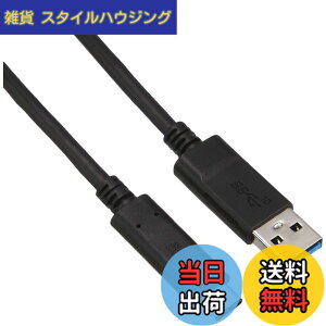 �y���������z�G���R�� USB�P�[�u�� Type C (USB A to USB C) 1.0m USB3.1�F�ؕi 3A�o�� �ő�10Gbps �u���b�N USB3-AC10NBK