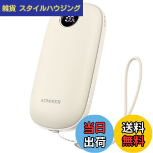 �y���������z�y���ʔ��M�z �[�d���J�C�� LED�f�W�^�� ���x�\�� Aomiker : 3�b�}�����M 3�K�i ���x���� �d�C ������ 5V/2A usb-c �[�d 4000mAh �d�q ���F �J��Ԃ����p �[�d�� �z�b�J�C�� ���� �A�� ��