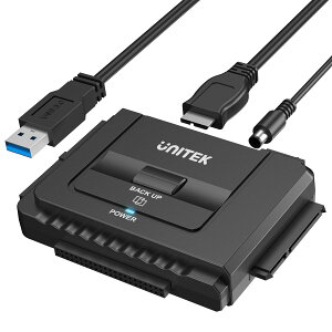 �y���������zUnitek USB-A IDE SATA �����Ή� USB3.0 �h���C�u�����A�_�v�^�[ 2.5/3.5�C���`HDD SSD ���w�h���C�u�ɑΉ� �R���o�[�^ �ő�18TB 5Gbps 12V/2A�d���A�_�v�^�[�t�� �O�t���h���C�u �������f�[�^�]
