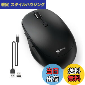 �y���������ziClever ���C�����X�}�E�X �f���A�����[�h �����}�E�X Bluetooth type-C�[�d�� �}�E�X 2.4GHz �É� 7���{�^�� 800/1200/1600/2400 DPI 3��f�o�C�X�����ڑ��\Windows XP/Vista/7/8/10�AMac�AiPad OS�AiOS