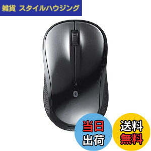 �y���������z�o�b�t�@���[ Bluetooth Blue LED �É� 3�{�^�� �}�E�X �u���b�N Windows/Mac/Chrome/Android/iOS/iPadOS�Ή� �d�r�������ő�450�� �y�� BSMBB105BK