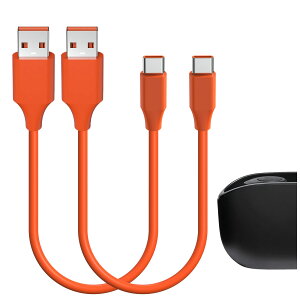 �y���������zGeekria �[�d�P�[�u�� �݊��� Type-C �[�d�R�[�h USB to USB-C �W�F�C�r�[�G�� JBL Tune 215TWS, Tune 770NC, Tune Buds 2, Quantum 350, Vibe Beam, Vibe Beam 2 �ɑΉ� (�I�����W/ 30cm 2�p�b�N)