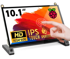 �y���������zROADOM 10�C���` Raspberry Pi�p�^�b�`���j�^�[ IPS 1024X600 �^�b�`�X�N���[�� ���^���j�^�[ �X�s�[�J�[���� Raspberry Pi 4/3/2/1 Xbox PS4 Ubuntu Windows 7/8/10�ɓK�p �� �t��