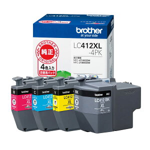 �y���������z�y�u���U�[�����z �u���U�[�H��(Brother Industries) �C���N�J�[�g���b�W4�F�p�b�N(��e��)LC412XL-4PK�Ή��^��:MFC-J7300CDW�AMFC-J7100CDW�� �u���b�N ��