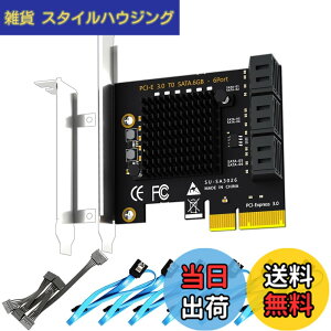 �y���������zGLOTRENDS SA3026-C 6�|�[�g���݃{�[�hPCIe X4 SATA�g���J�[�h�ASATA����ѓd���P�[�u���t���AWindows�ALinux�AMac OS�ANAS�Ή�