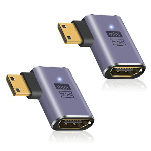 �y���������zDuttek L���^HDMI�~�jHDMI�ϊ��A�_�v�^, 8K HDMI�~�j HDMI2.1�ϊ��A�_�v�^�[ Mini HDMI(�I�X) to HDMI(���X) �����A�_�v�^�����b�L�R�l�N�^ 8K@60Hz, 4K@144Hz, 2K@240Hz HDR�Ή� 2�Z�b�g (������)