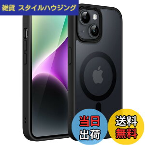�y���������zJETech iPhone 14 6.1�C���`�p �}�O�l�b�g �P�[�X MagSafe�ɑΉ� �������̃}�b�g�w�� ���^ �ϏՌ� �J�o�[ (�u���b�N)