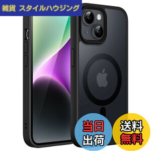 �y���������zJETech iPhone 14 Plus 6.7�C���`�p �}�O�l�b�g �P�[�X MagSafe�ɑΉ� �������̃}�b�g�w�� ���^ �ϏՌ� �J�o�[ (�u���b�N)