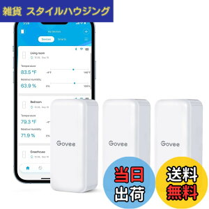 �y���������zGovee Bluetooth �����x�v ���x�v ���x�v �f�W�^�� ���C�����X �����x �����΍� �A���[�� �ُ�ʒm �C���e���A �R���p�N�g �Z���T�[3�� �� �C���t���G���U�΍� �����x�Ǘ� ���� �n��