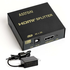 �y���������zAstroAI HDMI ���z��X�v���b�^�[ �����o�� 1����2�o�� �A�_�v�^�[PSE�F�� �����o�� 4K 3D HDCP Ver 1.4 Nintendo Switch PS4 Xbox HDTV DVD�v���[���[�ȂǑΉ� ����m�F�� �����o���h�t���u���b�N