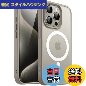 �y���������zJETech iPhone 15 Pro 6.1�C���`�p �}�O�l�b�g �P�[�X MagSafe�ɑΉ� �������̃}�b�g�w�� ���^ �ϏՌ� �J�o�[ (�i�`�������`�^�j�E��)