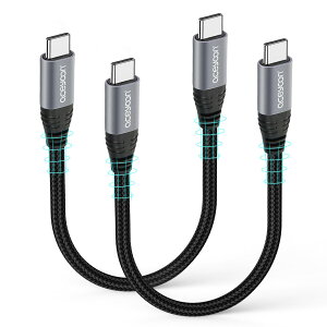 �y���������zaceyoon USB C �P�[�u�� �Z�� 20cm Type-C 2�{ �ő�100W �}���[�d �^�C�vC 20�Z���` 480Mbps �f�[�^���� CtoC �P�[�u�� �I�X-�I�X 0.2M Type C for iPhone16 �V���[�Y for Galaxy �Ȃǂ�USB-C �X�}�z �^�u��